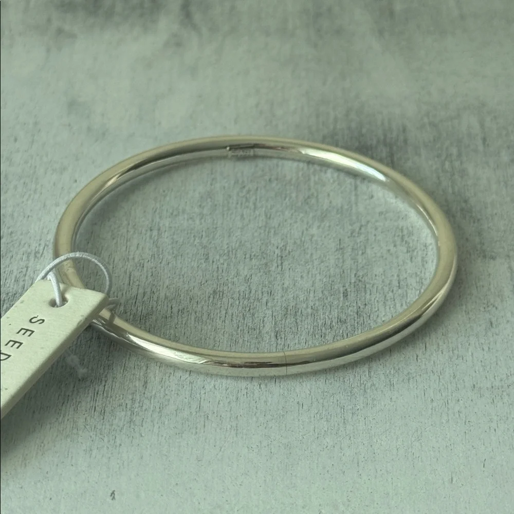 Seed & Sage Sterling Silver 925 Solid Thin Round Bangle Bracelet